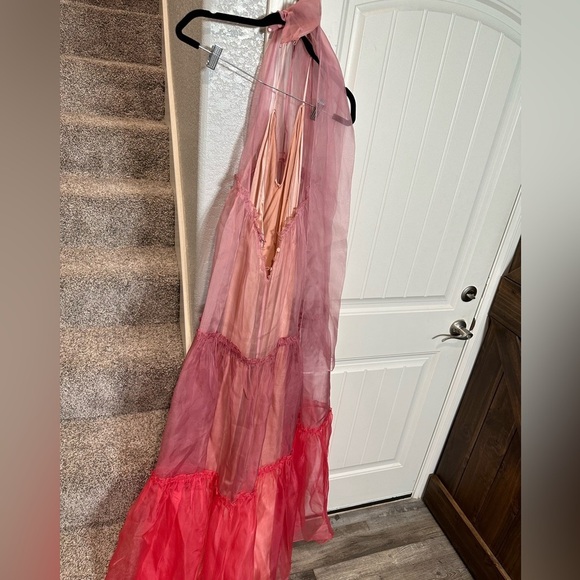 Cinq A Sept Veronique Tiered Organza Silk Colorblock Gown - Picture 15 of 16